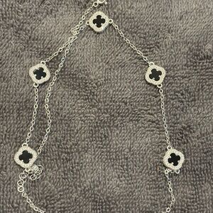 Chic Silver and Black Women's Necklace